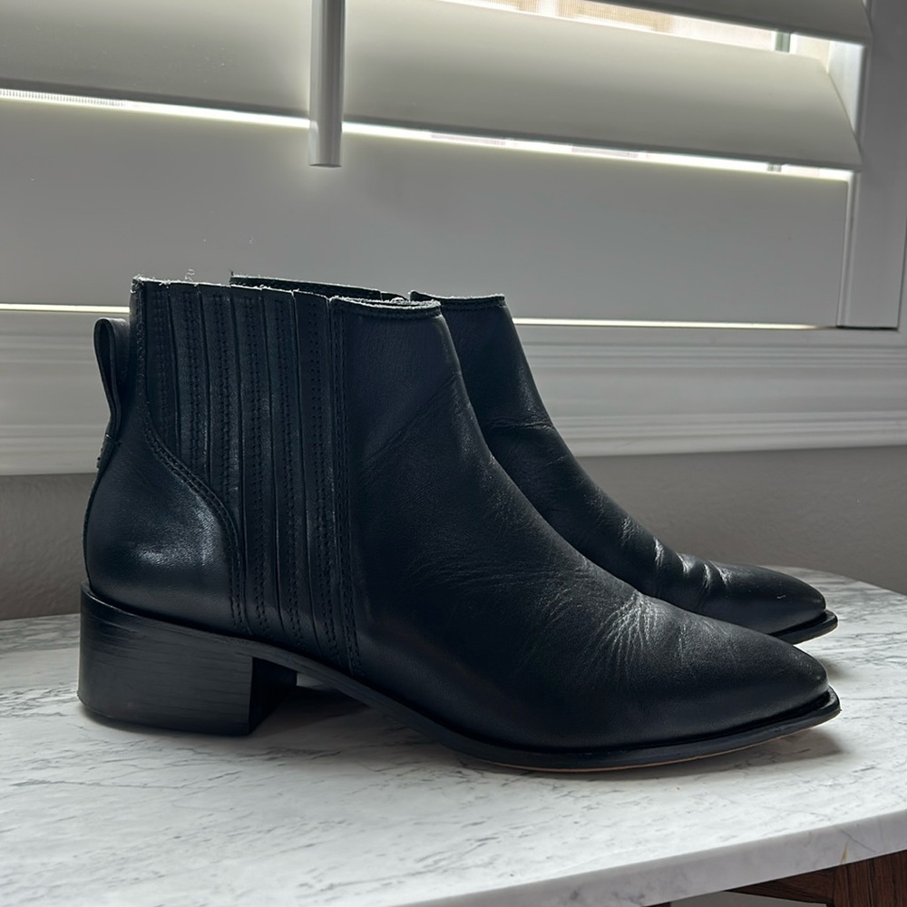Vince Camaro Black Leather Booties